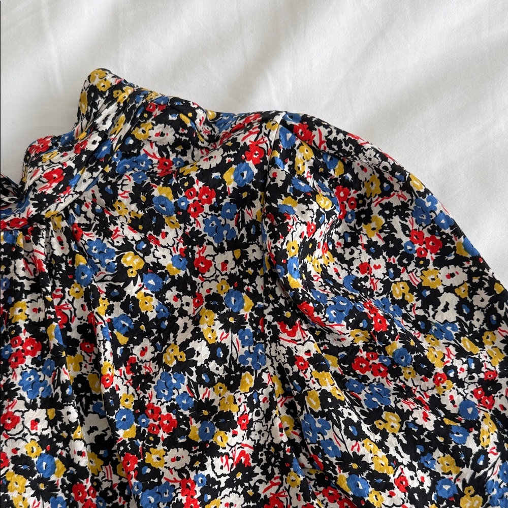 Veronica Beard women’s Black and Floral Blouse Sz 6 - Picture 5 of 8